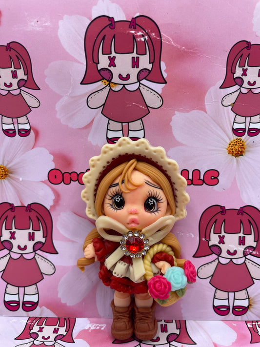 Red flower girl
