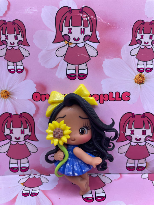 Blue Sunflower Girl